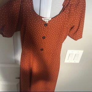 Puff sleeves midi dress